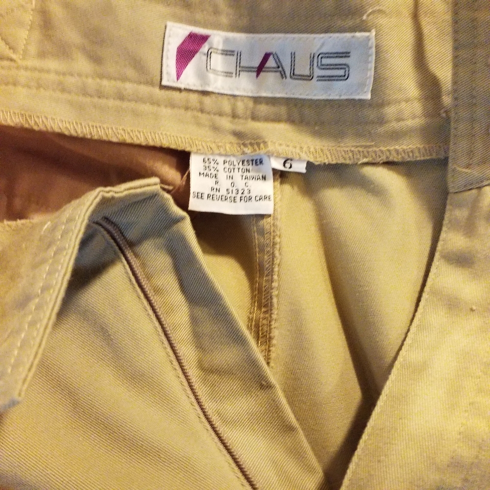 Ultra High Waisted Pants Vtg Academia corset Khaki Pleat Front Cotton pants 6 - Picture 11 of 12